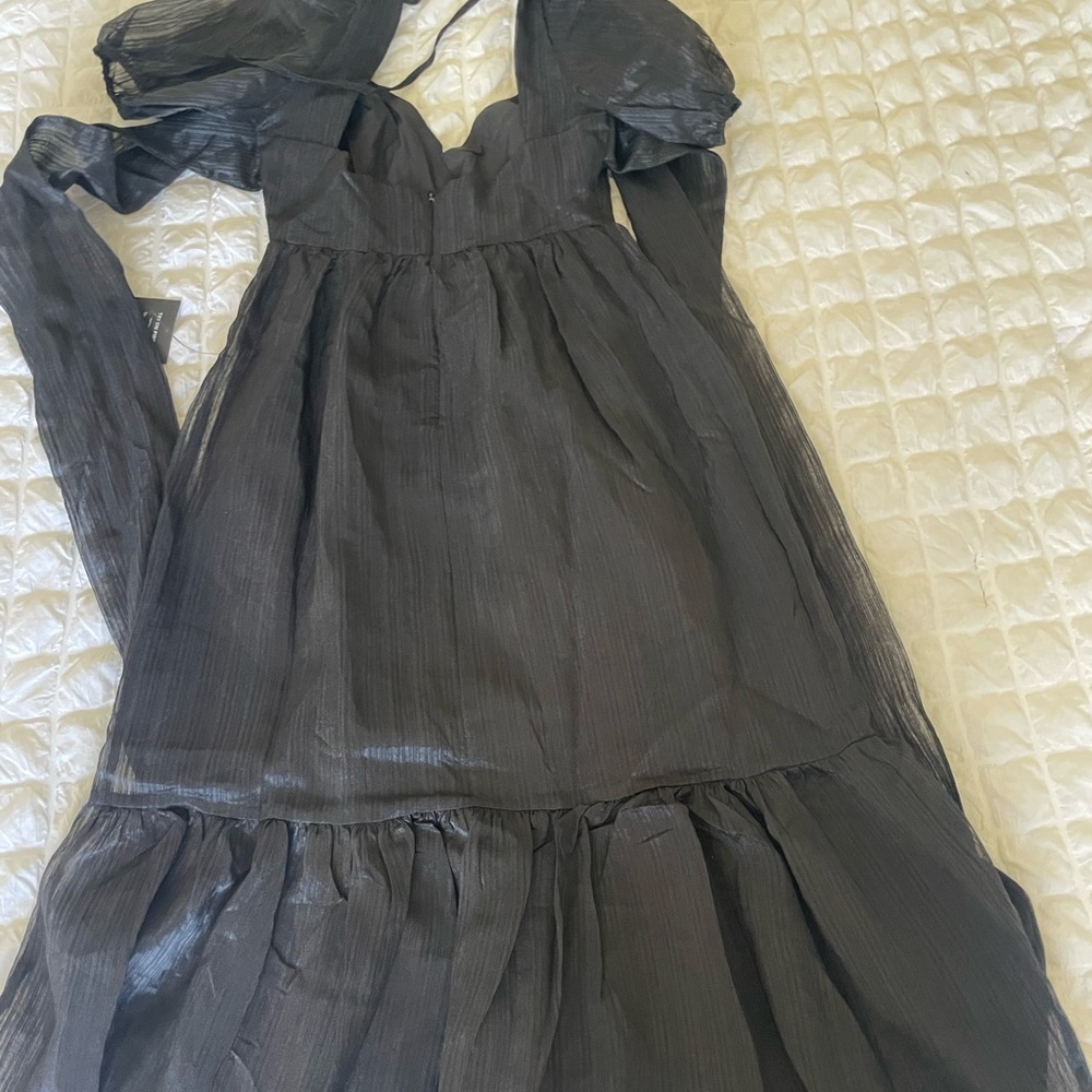Lulu's Black Midi Dress - Picture 9 of 14